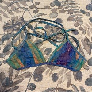 MERMAID PRINT TIE-BACK JOLYN SWIM TOP